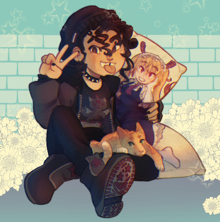 [a drawn image of kevin's meet the artist illustration]